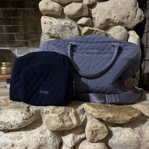 Vera Bradley Weekender tote plus large and small cosmetic bag